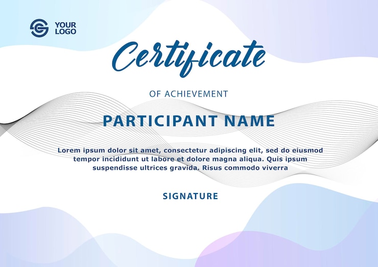 PSD modelo de certificado moderno de design