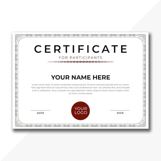 Modelo de certificado para os participantes