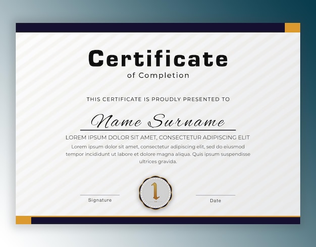 Modelo de certificado PSD simples