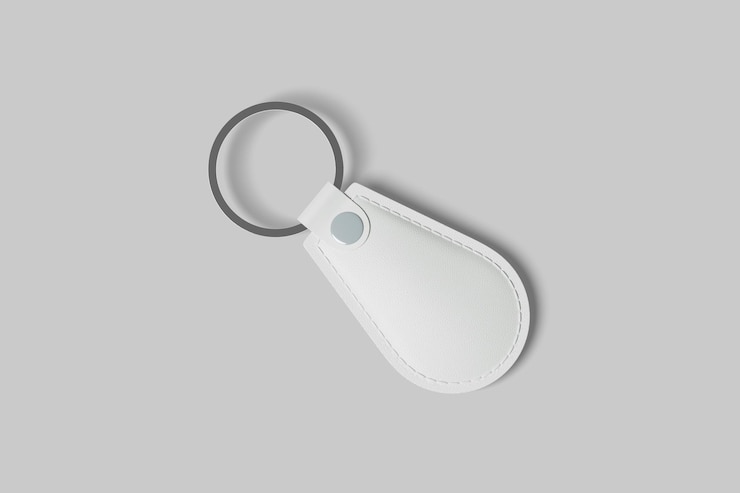 PSD modelo de chaveiro de couro branco