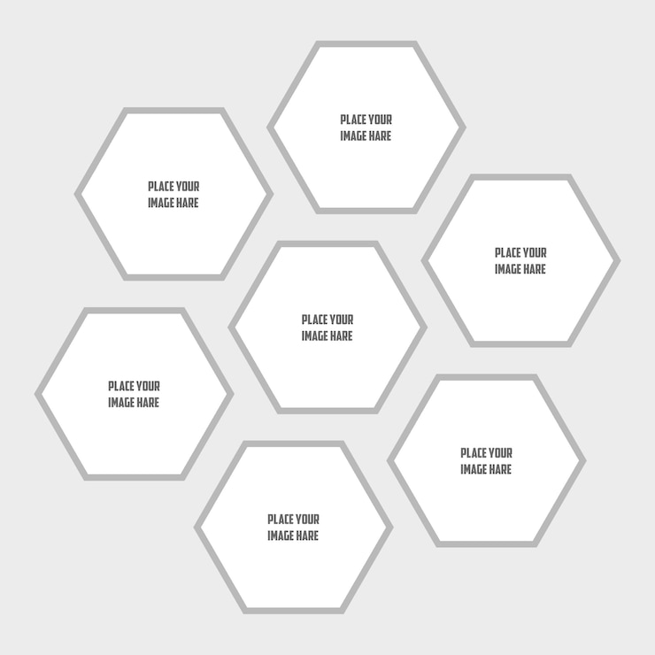 PSD modelo de colagem hexagonal