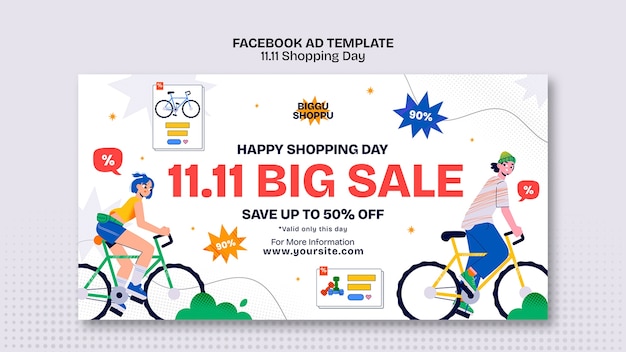 Modelo de comemoração do dia de compras no facebook