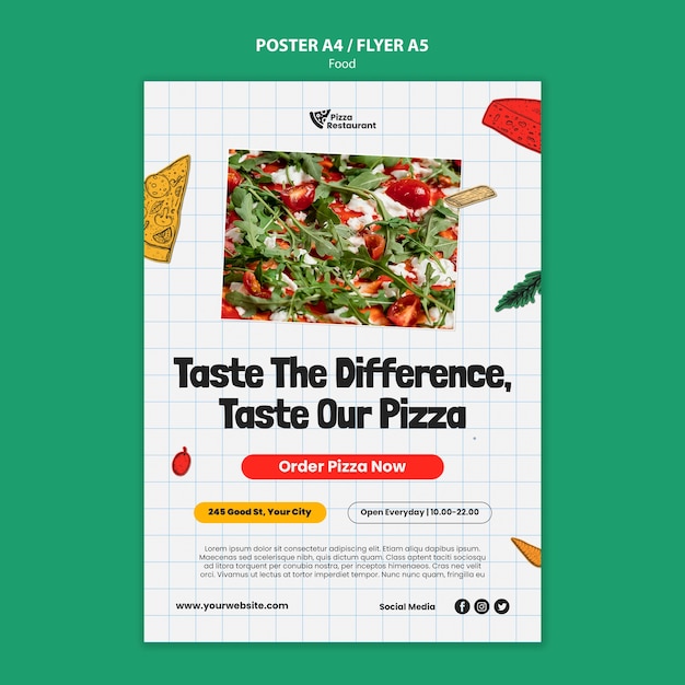 Modelo de comida de design plano