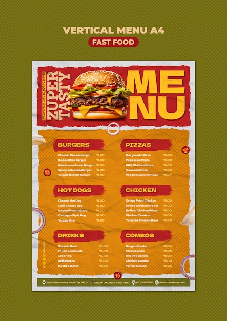 Modelo de comida rápida deliciosa