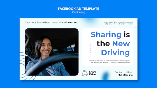 PSD modelo de compartilhamento de carro de design plano