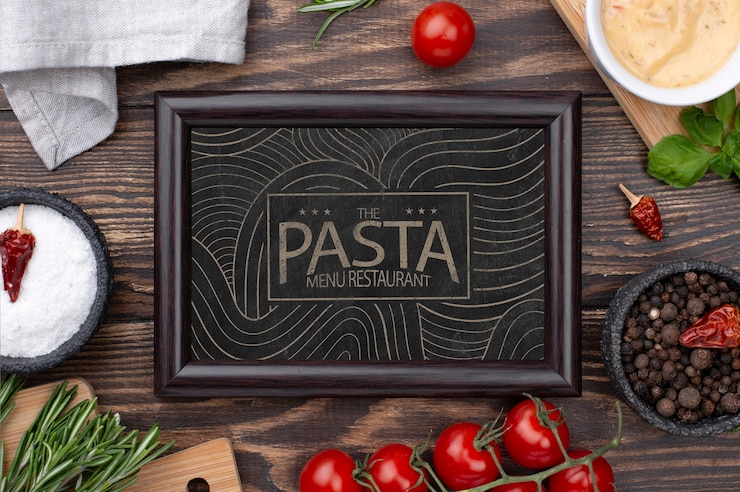 PSD modelo de conceito de menu de restaurante