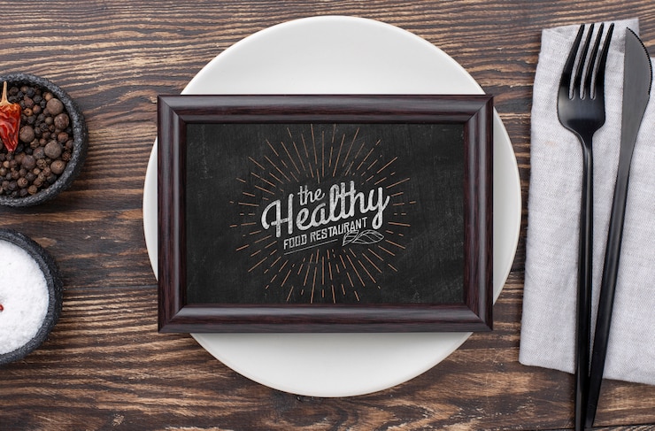PSD modelo de conceito de menu de restaurante