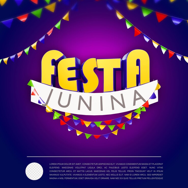 Modelo de conceito renderizado em 3D Festa Junina com fundo transparente