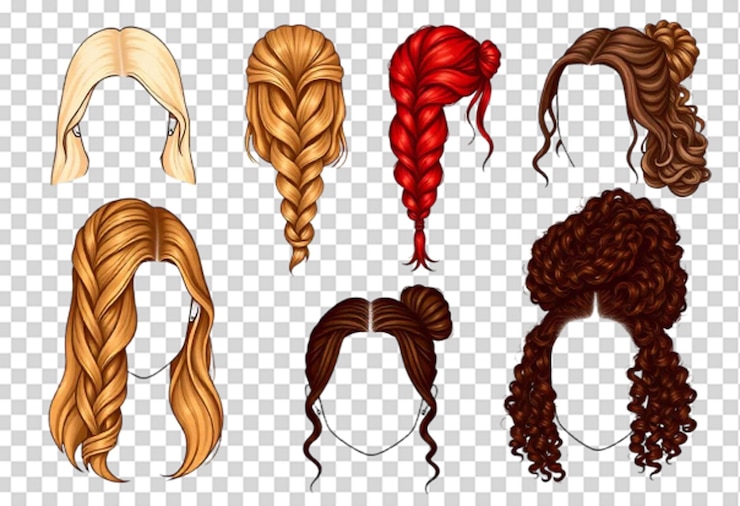 PSD modelo de conjunto de psd de coleção de cabelo