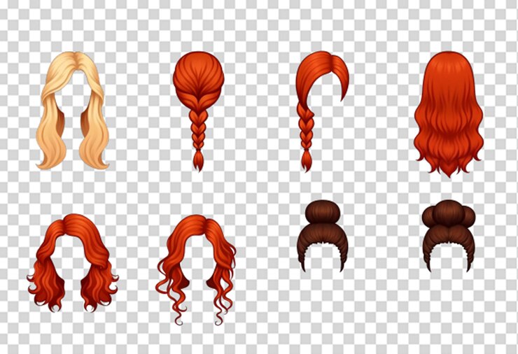 PSD modelo de conjunto de psd de coleção de cabelo