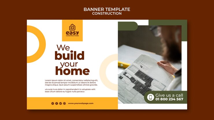 PSD modelo de construção de design plano