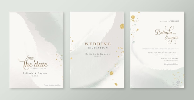 Modelo de convite de casamento com aquarela verde menta