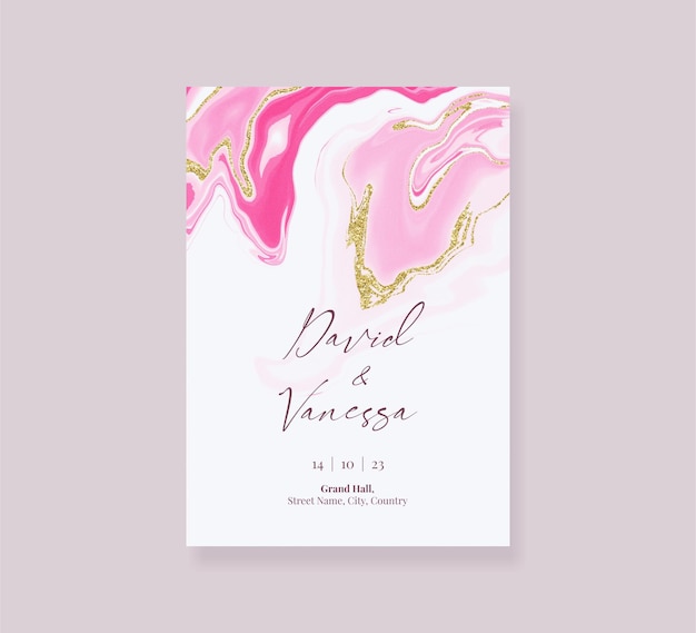 Modelo de convite de casamento elegante rosa pastel