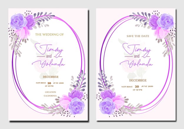 PSD modelo de convite de casamento floral psd