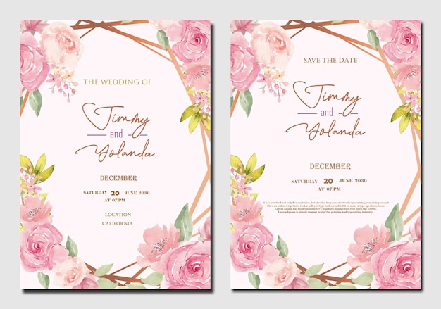 PSD modelo de convite de casamento floral psd