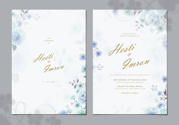modelo de convite de casamento psd com flor