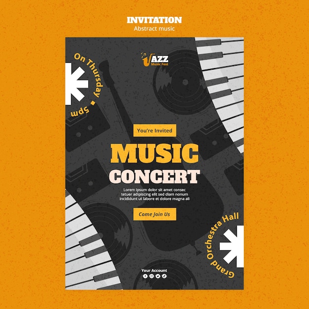 Modelo de convite de festival de música