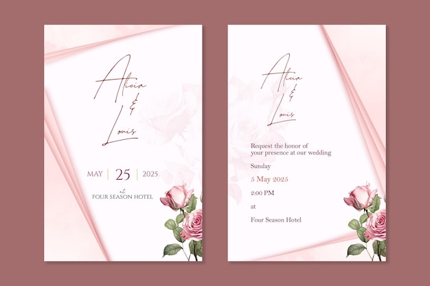 Modelo de convite floral para casamento