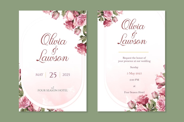 Modelo de convite floral para casamento