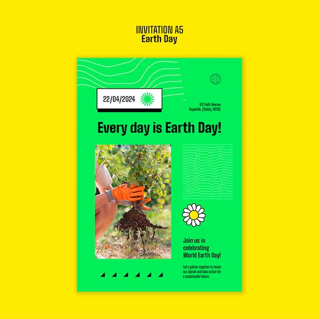 Modelo de convite para a celebração do Dia da Terra
