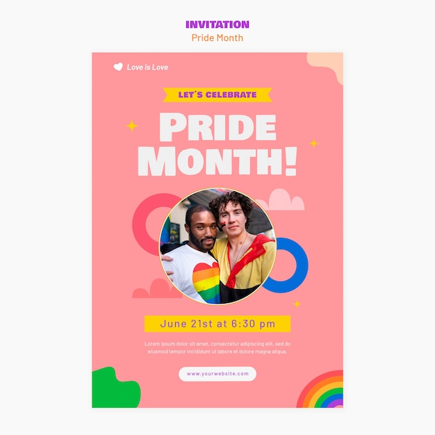 Modelo de convite para celebração do mês do orgulho