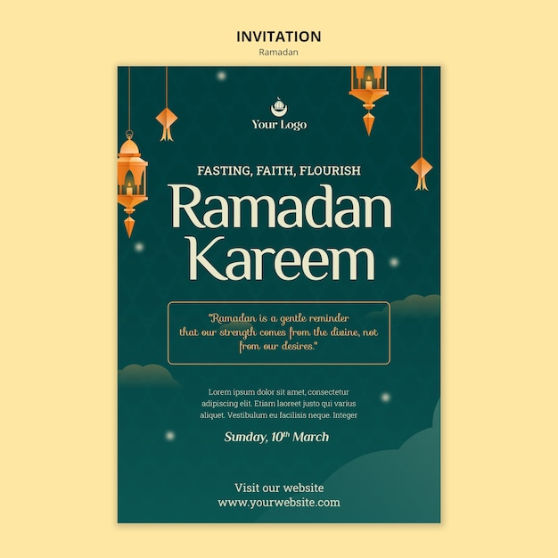 Modelo de convite para celebração do Ramadã