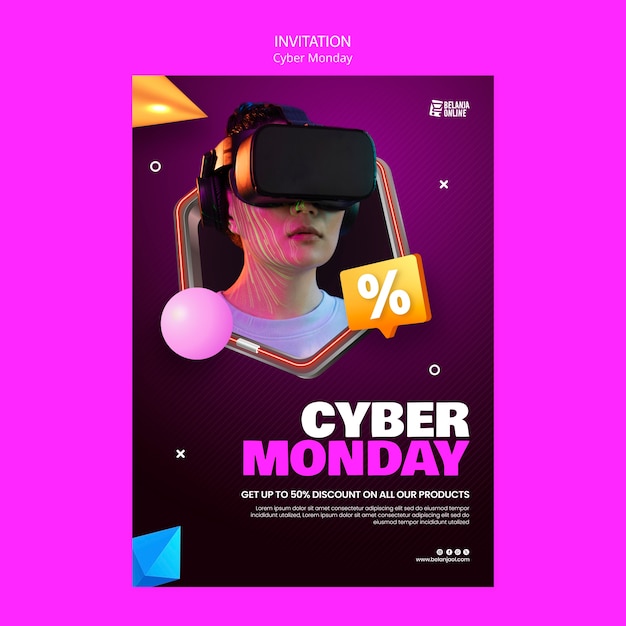 Modelo de convite para Cyber Monday