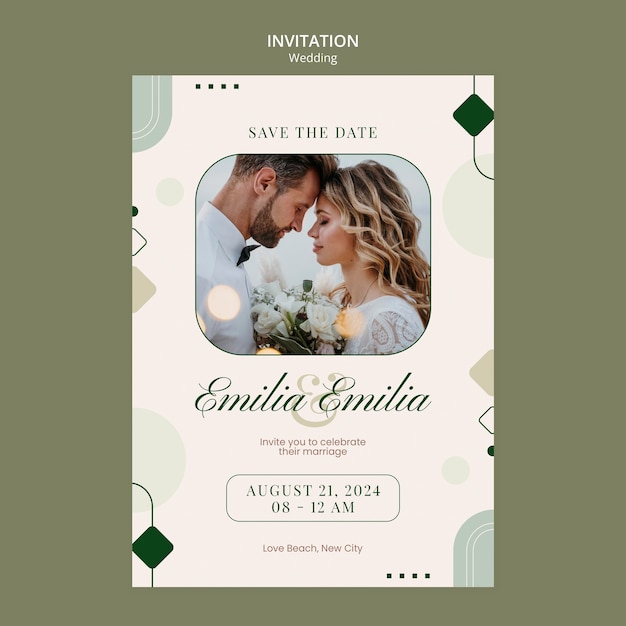 Modelo de convite para festa de casamento