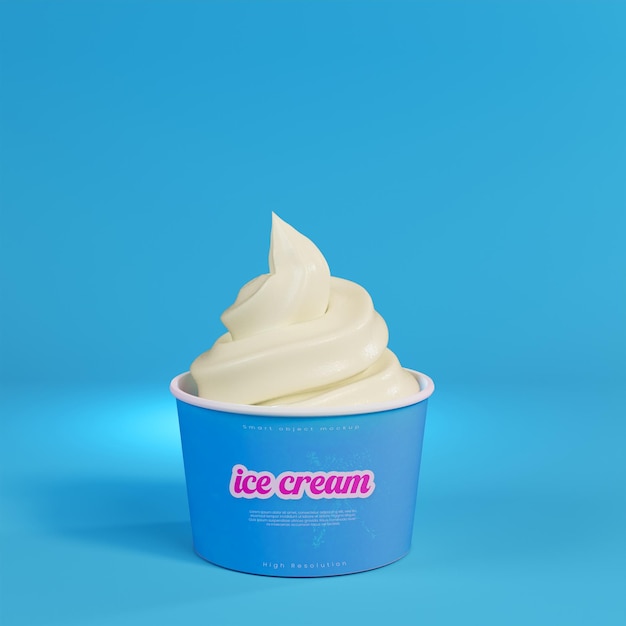 Modelo de copo de gelado brilhante PSD