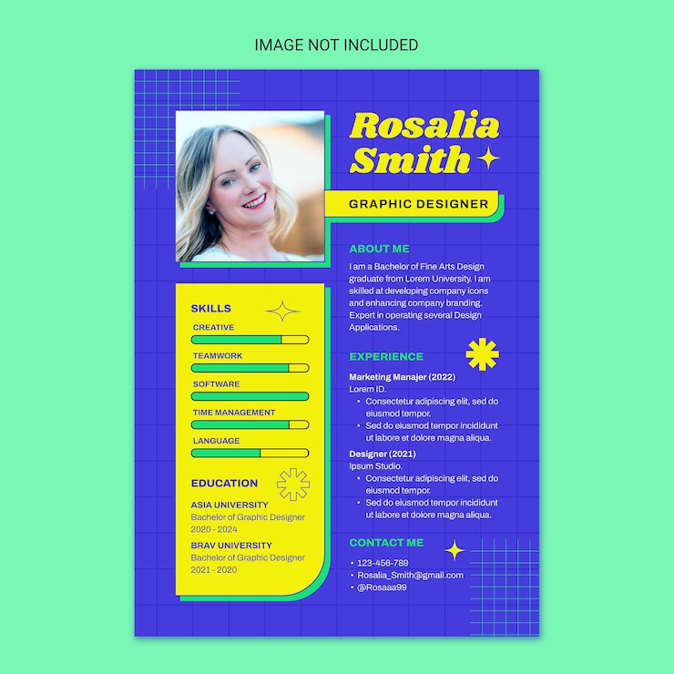 PSD modelo de currículo de designer gráfico minimalista