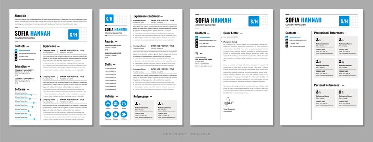 PSD modelo de currículo simples e limpo para marketer de conteúdo