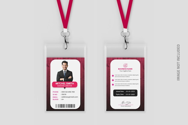 Modelo de desenho de cartão de identificação corporativo