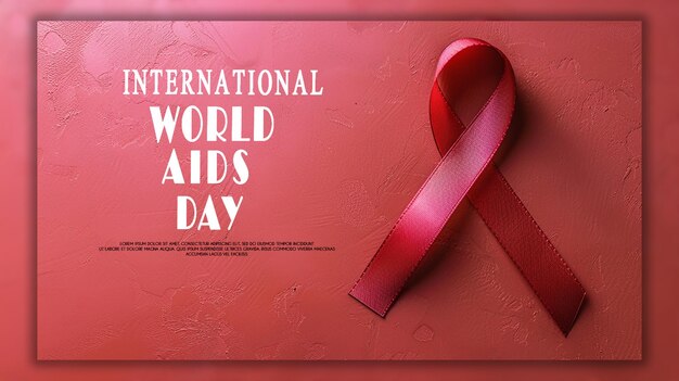 PSD modelo de desenho de fundo horizontal ou banner de sensibilização para o dia da sida