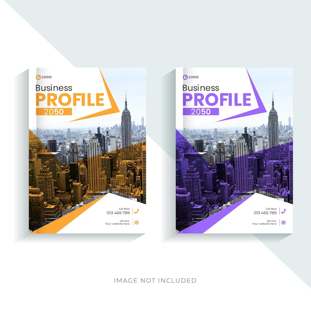 Modelo de design da página de capa da brochura de perfil empresarial e do relatório anual