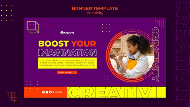 Modelo de design de banner criativo e imaginativo