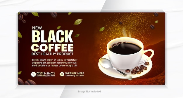 Modelo de design de banner de bebida de café
