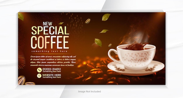 Modelo de design de banner de bebida de café