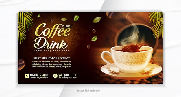 Modelo de design de banner de bebidas de café