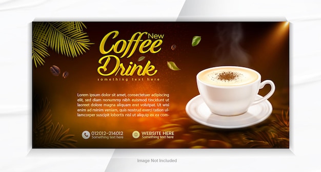 Modelo de design de banner de bebidas de café