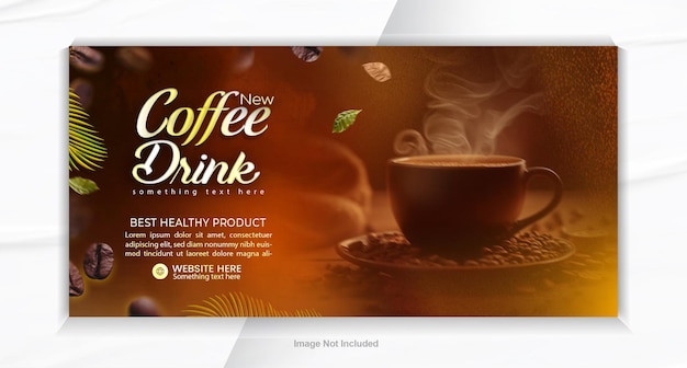 Modelo de design de banner de bebidas de café