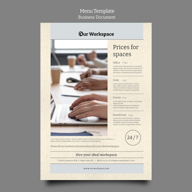 Modelo de design de banner de documento comercial