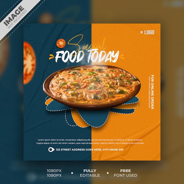 PSD modelo de design de banner de mídia social de menu de comida de sanduíche especial