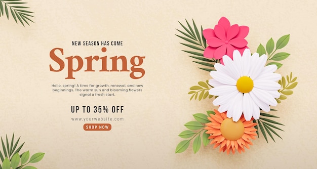 Modelo de design de banner de mídia social de primavera