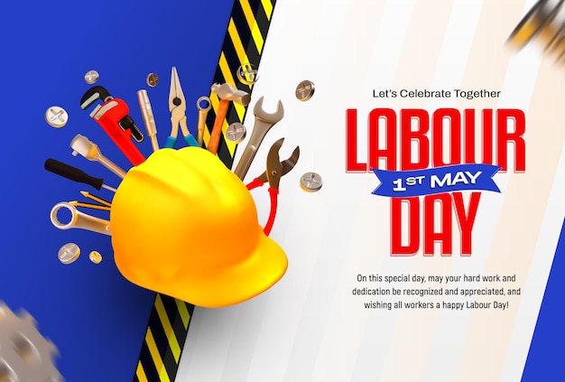 Modelo de design de banner de mídia social do Dia Internacional do Trabalho
