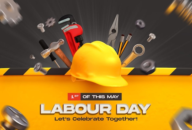 Modelo de design de banner de mídia social do Dia Internacional do Trabalho