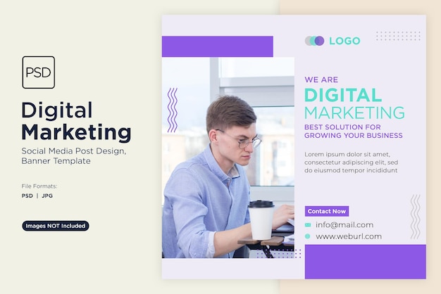 Modelo de Design de Banner de Negócios da Comunidade de Marketing Digital