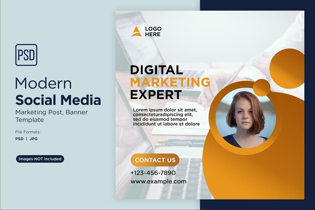 Modelo de Design de Banner de Negócios de Agência de Marketing Digital