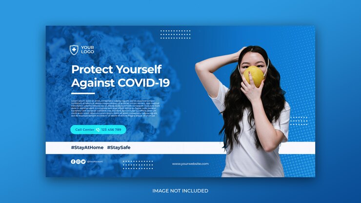 PSD modelo de design de banner de prevenção de coronavírus