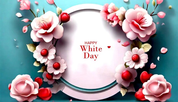 modelo de design de banner de venda realista de dia feliz branco