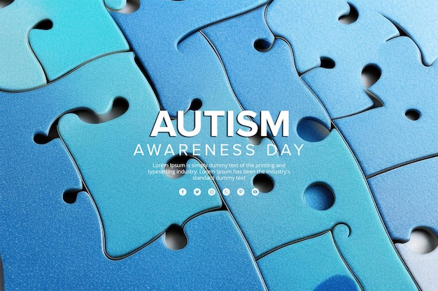 PSD modelo de design de banner psd do dia de conscientização sobre o autismo